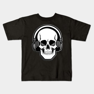 The Musical Skull with Headphones Kids T-Shirt